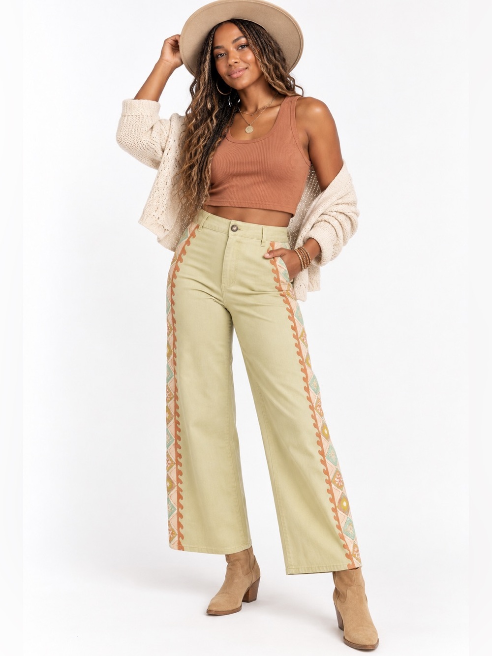 Billabong Free Fall Cactus Twill Wide Leg Pants Size 30